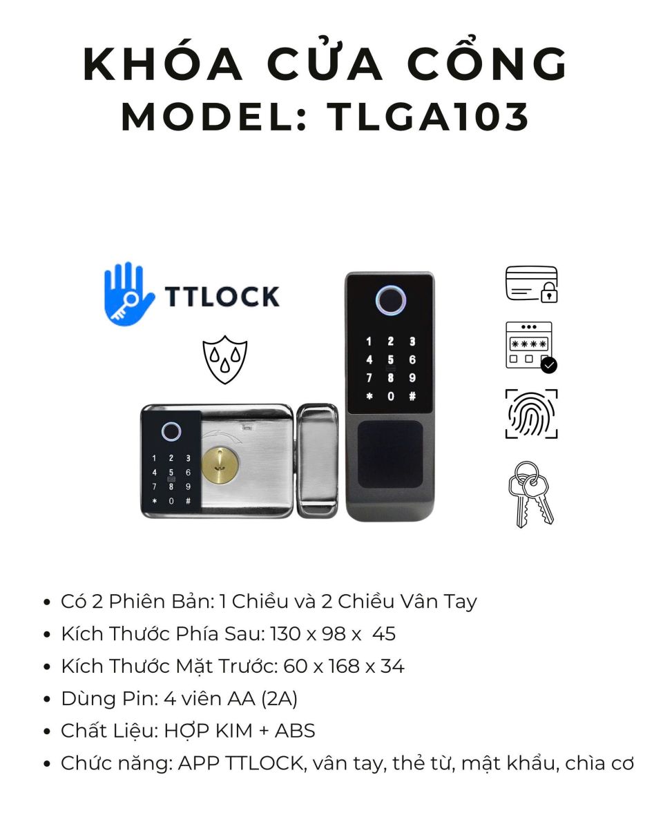 Khóa vân tay cao cấp cửa cổng giá rẻ